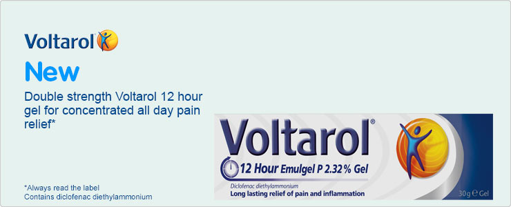 New double strength voltarol gel for all day twelve hour pain relief